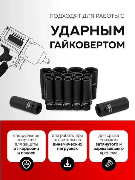 Изображение товара Набор головок слесарных Everforce EF-4167-5MPB (62991)