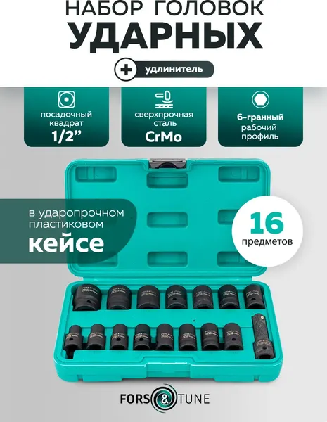 Изображение товара Набор головок слесарных FORSandTUNE 4179-5MPB (62993)