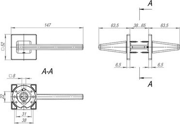 Изображение товара Ручка дверная Fuaro K.SL52.PRIME SSG-39 (сатин золото)