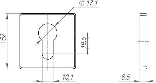 Изображение товара Накладка на цилиндр Fuaro ET.K.SL52 GR-23 (графит)