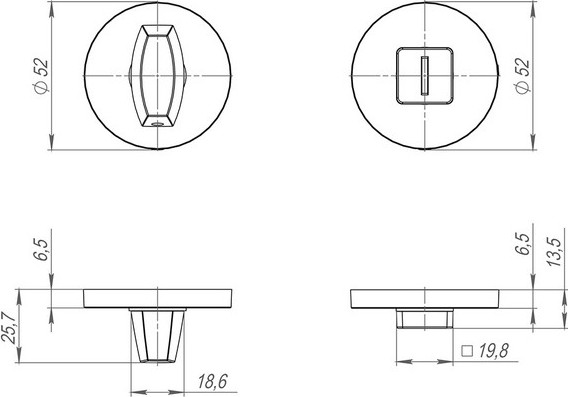 Изображение товара Фиксатор дверной защелки Fuaro BK6.R.SLR52 SSG-39 (сатинированное золото)
