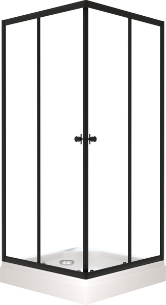 Изображение товара Душевой уголок Saniteco SNT-802 Cube 90х90 с поддоном (черный/прозрачное стекло)