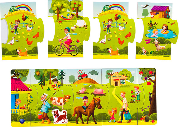 Изображение товара Развивающая игра Step Puzzle Story Puzzle. Деревня