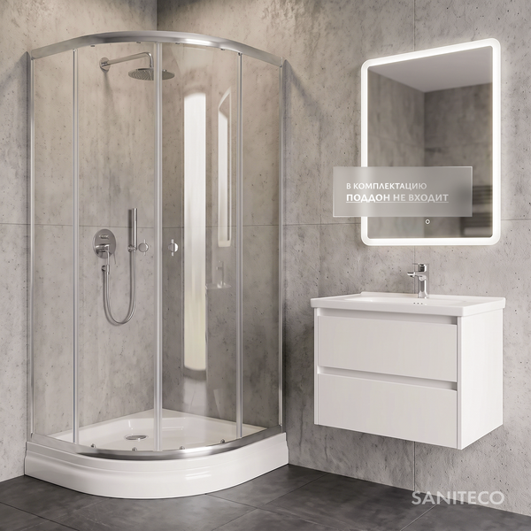 Изображение товара Душевой уголок Saniteco SNT-803 90х90 без поддона (хром/прозрачное стекло)