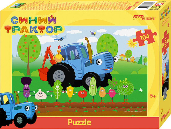 Изображение товара Пазл Step Puzzle Синий трактор (104эл)
