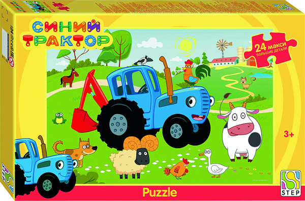 Изображение товара Пазл Step Puzzle Синий трактор maxi 24