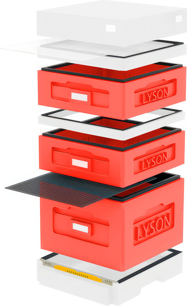 Изображение товара Улей Lyson Дадан На 10 Рамок / WK1008RDW (красный/неокрашенный)