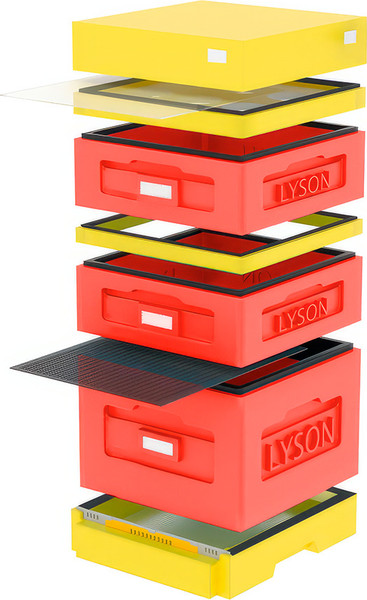 Изображение товара Улей Lyson Дадан На 10 Рамок / W1008RD (красный/желтый)