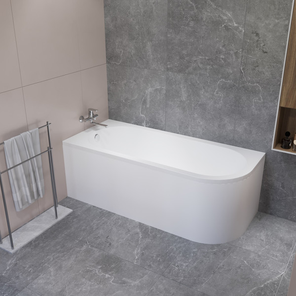 Изображение товара Ванна акриловая Lauter Monaco 170x72.5 / 2113170L (с ножками, лицевым экраном и сифоном 21Y11020 хром)