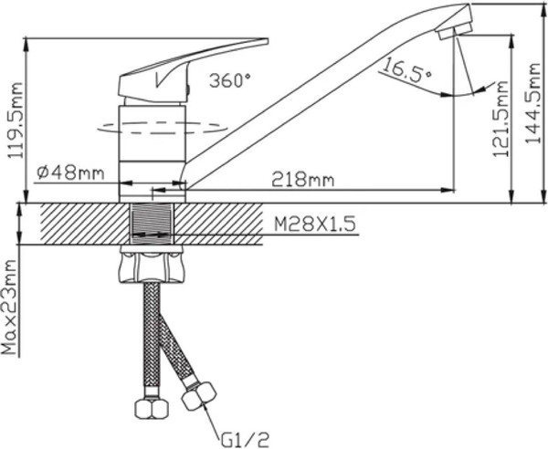 Изображение товара Смеситель Potato D124-49SK