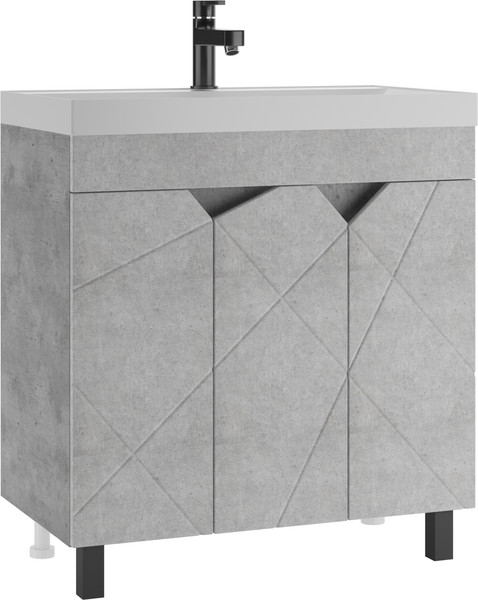Изображение товара Тумба под умывальник Домино Unit 80 Vector без ящика (светлый бетон)