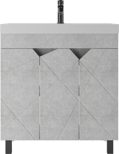 Изображение товара Тумба под умывальник Домино Unit 80 Vector без ящика (светлый бетон)