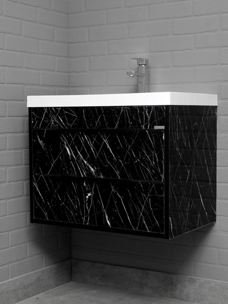 Изображение товара Тумба под умывальник Домино Unit 70 Forta B2 (черный)