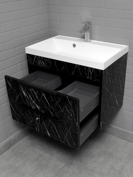 Изображение товара Тумба под умывальник Домино Unit 70 Forta B2 (черный)