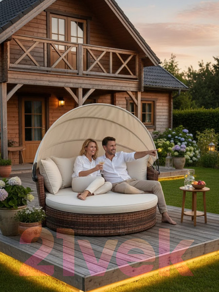 Изображение товара Диван садовый Sundays Garden трансформер c козырьком / BSTDB950