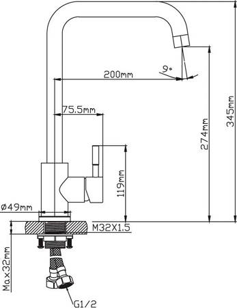 Изображение товара Смеситель Diadonna D46-0004SW