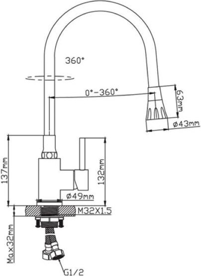 Изображение товара Смеситель Diadonna D46-0009BL
