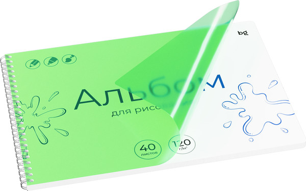 Изображение товара Альбом для рисования BG UniTone. Green А4 / АР4гр40_пл 06073 (40л)