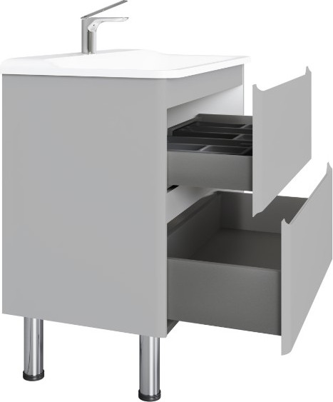 Изображение товара Тумба под умывальник Raval Welto 80 / Wel.01.80.2/P/GRS/RL+Leg.05.50/H200/Silver/RL+Leg