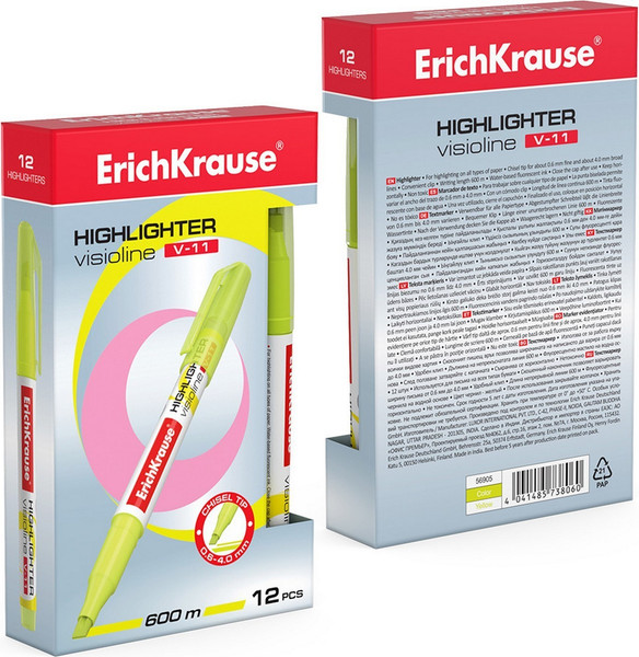 Изображение товара Текстовыделитель Erich Krause Visioline V-11 / 56905 (желтый)