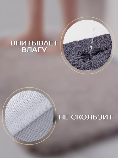 Изображение товара Коврик для ванной ILLU 50x80 / 2310322 (серый с эмблемой)