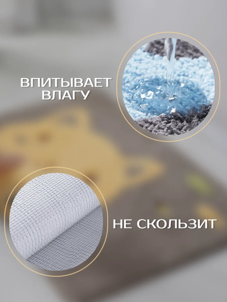 Изображение товара Коврик для ванной ILLU 50x80 / KM231031-2 (оранжевый кот)