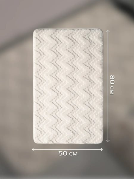 Изображение товара Коврик для ванной ILLU 50x80 / xb24123006 (белый зигзаг)