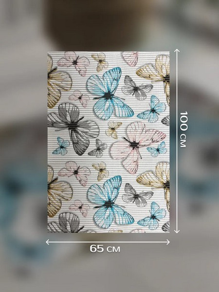 Изображение товара Коврик для ванной ILLU 65x100 / xb24102171 (бабочки)