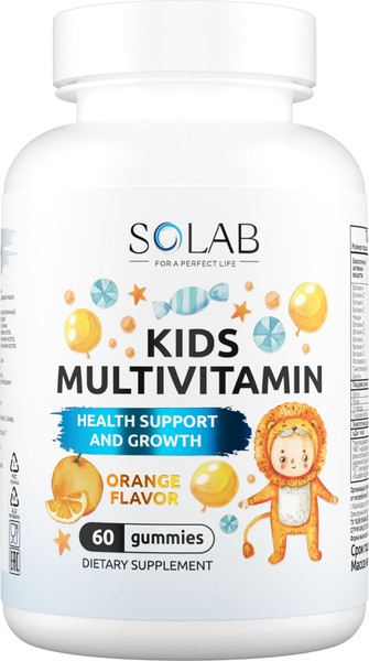 Изображение товара Мультивитаминный комплекс SOLAB Kids (60шт, апельсин)
