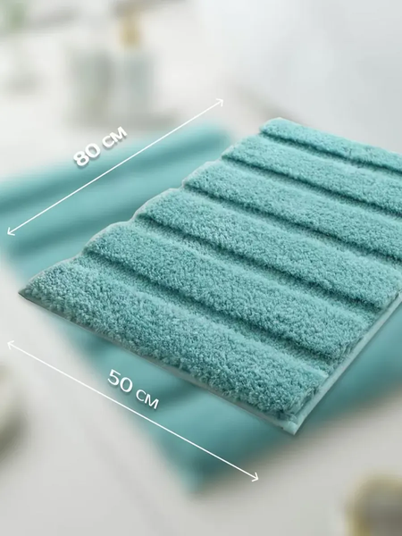 Изображение товара Коврик для ванной ILLU 50x80 / xb24123036-2 (морская волна)