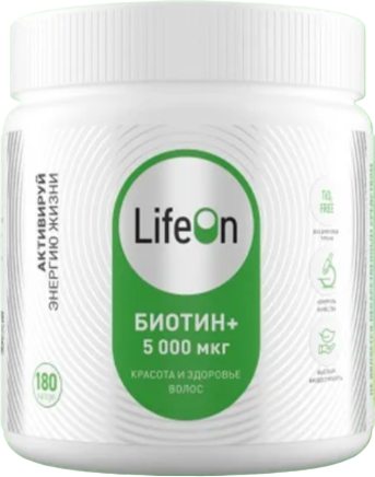 Изображение товара Витамин LifeON Биотин (180 капсул)