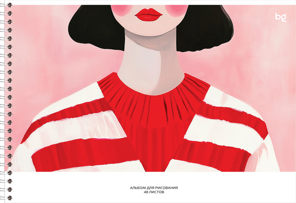 Изображение товара Альбом для рисования BG В красную полоску А4 / АР4гр48 08656 (48л)