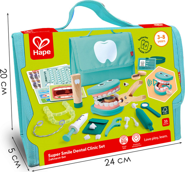 Изображение товара Набор доктора детский Hape Добрый доктор Стоматологическая клиника / E3227_HP