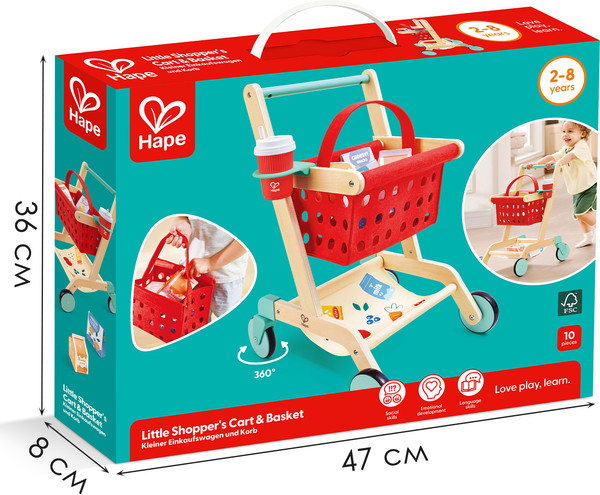 Изображение товара Тележка игрушечная Hape Продукты Тележка и корзина для покупок / E3234_HP