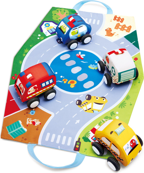 Изображение товара Набор игрушечных автомобилей Hape Навстречу приключениям Плюшевые машинки / E0076_HP