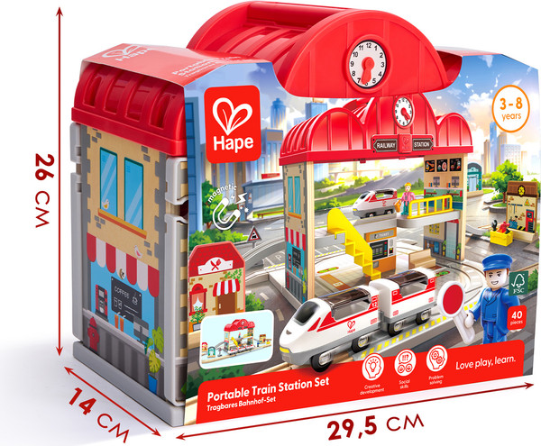 Изображение товара Железная дорога игрушечная Hape Железнодорожная станция / E3877_HP