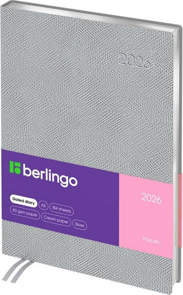 Изображение товара Ежедневник Berlingo Metallic 2026г А5 / DD6_93521 (184л)