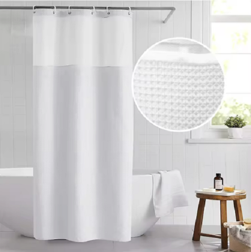 Изображение товара Шторка-занавеска для ванны ILLU 180x180 / LH2431926 (белая вафля)