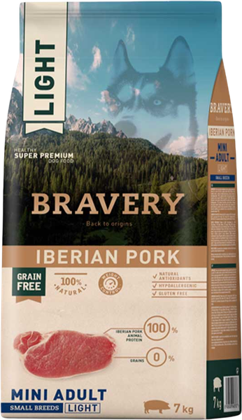 Изображение товара Сухой корм для собак BRAVERY Монопротеиновый беззерновой с иберийской свининой (7кг)