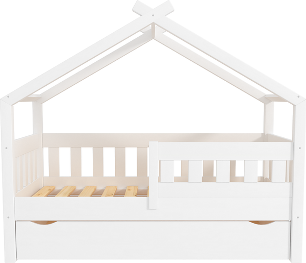 Изображение товара Стилизованная кровать детская ФанДОК Ф-141.11 с 1-м ящиком 70x140 см (белый)