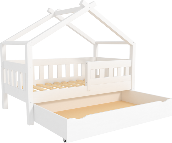 Изображение товара Стилизованная кровать детская ФанДОК Ф-141.11 с 1-м ящиком 70x140 см (белый)