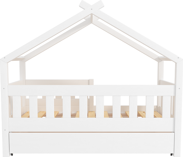 Изображение товара Стилизованная кровать детская ФанДОК Ф-141.11 с 1-м ящиком 70x140 см (белый)