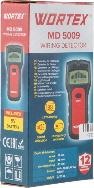 Изображение товара Детектор скрытой проводки Wortex MD 5009 / 1323901