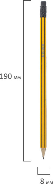 Изображение товара Простой карандаш Brauberg 180614 (желтый/черный)