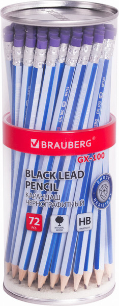Изображение товара Простой карандаш Brauberg GX-100 / 181720 (синий)