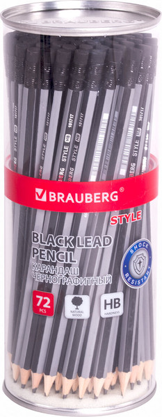 Изображение товара Простой карандаш Brauberg Style / 181717 (черный/серый)