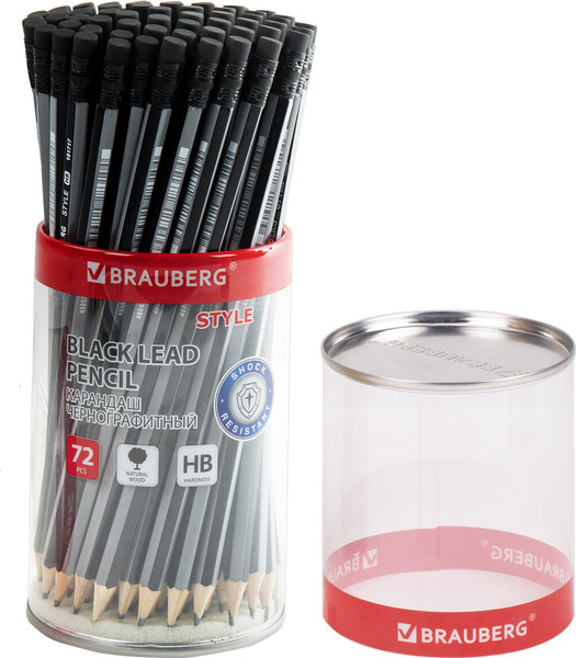 Изображение товара Простой карандаш Brauberg Style / 181717 (черный/серый)