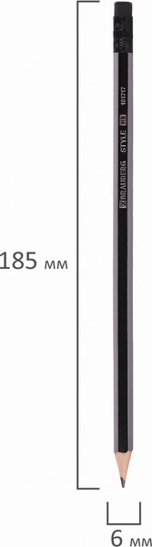 Изображение товара Простой карандаш Brauberg Style / 181717 (черный/серый)