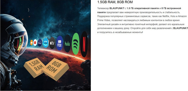 Изображение товара Телевизор Blaupunkt 50" 50UJW5000T