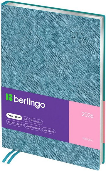 Изображение товара Ежедневник Berlingo Metallic 2026г А5 / DD6_93522  (184л)